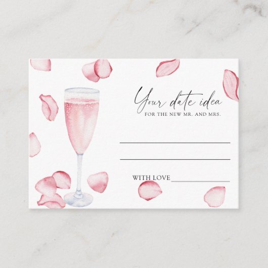 花びらとProsecco – 日付の夜のアイディア\日付のjar エンクロージャーカード (正面)