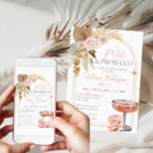 花びらとProsecco Bohoブライダルシャワー招待状 招待状