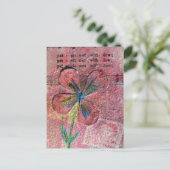 花びらに露花混合媒体コラージュを濡らす ポストカード (スタンド正面)