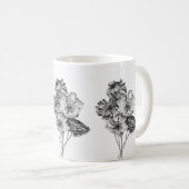 花びらのラインとコーヒータイム コーヒーマグカップ (正面右)