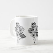 花びらのラインとコーヒータイム コーヒーマグカップ (正面左)