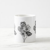 花びらのラインとコーヒータイム コーヒーマグカップ (中央)