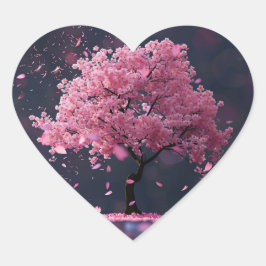 花びらの花の木から落下 ハートシール