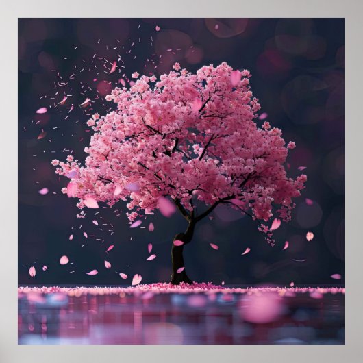 花びらの花の木から落下 ポスター (正面)