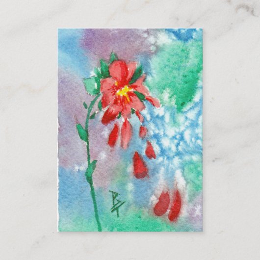 花びらの芸術カードを雨が降ること 名刺 (正面)