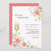 花びらアンドプロセッコシャンパンブライダルシャワー 招待状 (正面/裏面)