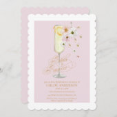 花びらアンドプロセッコシャンパンブライダルシャワー 招待状 (正面/裏面)