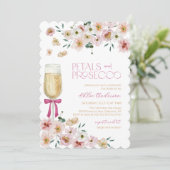 花びらアンドプロセッコシャンパンブライダルシャワー 招待状 (スタンド正面)