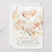 花びらアンドプロセッコテラコッタボホブライダルシャワー 招待状 (正面)