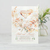 花びらアンドプロセッコテラコッタボホブライダルシャワー 招待状 (スタンド正面)