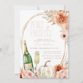 花びらアンドプロセッコパンプキンアイボリーブライダルシャワー 招待状 (正面)