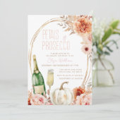 花びらアンドプロセッコパンプキンアイボリーブライダルシャワー 招待状 (スタンド正面)