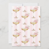 花びらアンドプロセッコピンクフローラブライダルシャワー 招待状 (裏面)