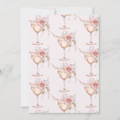 花びらアンドプロセッコピンクローズブライダルシャワー 招待状 (裏面)