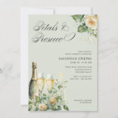 花びらアンドプロセッコピーチバラブライダルシャワー 招待状 (正面)