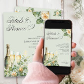 花びらアンドプロセッコピーチバラブライダルシャワー 招待状