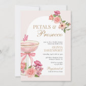 花びらアンドプロセッコフローラアーチブライダルシャワー 招待状 (正面)
