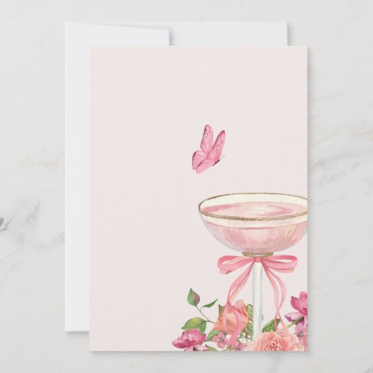 花びらアンドプロセッコフローラアーチブライダルシャワー 招待状 (裏面)