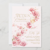 花びらアンドプロセッコフローラシャンパンブライダルシャワー 招待状 (正面)