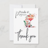 花びらアンドプロセッコフローラブライダルシャワーブランチ サンキューカード (正面)