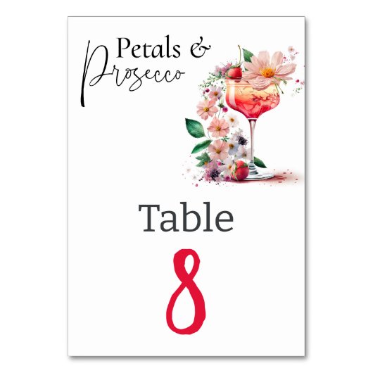 花びらアンドプロセッコフローラブライダルシャワーブランチ テーブルナンバー (裏面)