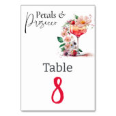 花びらアンドプロセッコフローラブライダルシャワーブランチ テーブルナンバー (正面)