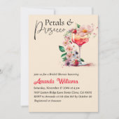 花びらアンドプロセッコフローラブライダルシャワーブランチ 招待状 (正面)