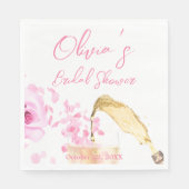 花びらアンドプロセッコブライダルシャワーナプキンス スタンダードランチョンナプキン (正面)