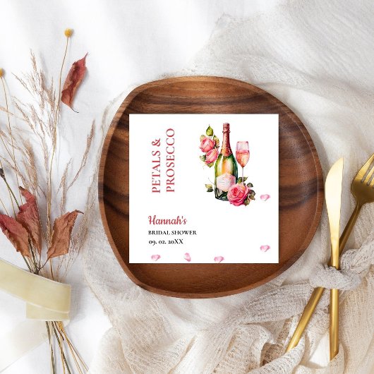 花びらアンドプロセッコブライダルシャワーパーティー スタンダードカクテルナプキン