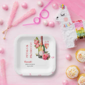 花びらアンドプロセッコブライダルシャワーパーティー ペーパープレート (パーティー)