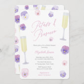 花びらアンドプロセッコブライダルシャワーブランチパーティー 招待状 (正面/裏面)