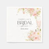 花びらアンドプロセッコブライダルシャワー スタンダードカクテルナプキン (正面)