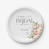 花びらアンドプロセッコブライダルシャワー ペーパープレート (正面)