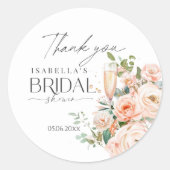 花びらアンドプロセッコブライダルシャワー ラウンドシール (正面)