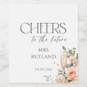 花びらアンドプロセッコブライダルシャワー ワインラベル (シングルラベル)