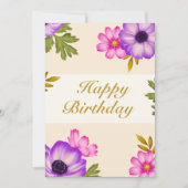 花びらイン調和- Anemone and Cosmos誕生日 シーズンカード (正面)