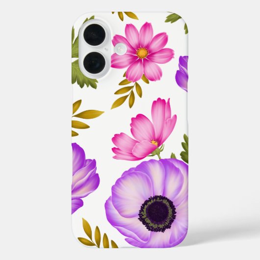 花びらイン調和- Anemone and Cosmos Case-Mate iPhoneケース (裏面)
