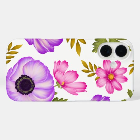 花びらイン調和- Anemone and Cosmos Case-Mate iPhoneケース (裏面 (横))