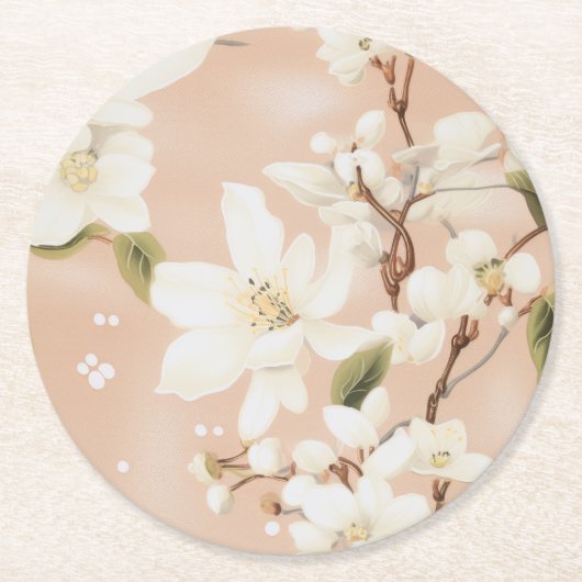 「花びらウィスパーコースターセット」 ラウンドペーパーコースター (正面)