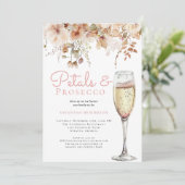 花びらエレガントとプロセッコフローラブライダルシャワー 招待状 (スタンド正面)