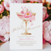 花びらエレガントとプロセッコフローラブライダルシャワー 招待状