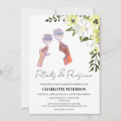 花びらエレガントとプロセッコブライダルシャワー 招待状 (正面)