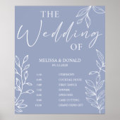 花びらシンプル結婚式 プログラム表 ポスター (正面)