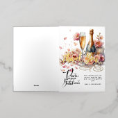 花びらズパールスプロセッコウィビィズブライダルシャワーポストカ 箔グリーティングカード (外側レイダウン)