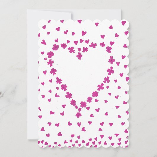 花びらハート招待状 招待状 (正面)