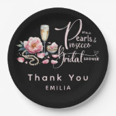 花びらパールスプロセッコウィビズブライダルシャワー ペーパープレート (正面)