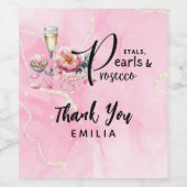 花びらパールスプロセッコウィビズブライダルシャワー ワインラベル (シングルラベル)