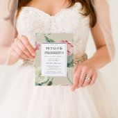 花びらプロセッコウォーターカラーフローラブライダルシャワー 招待状