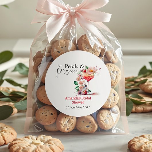 花びらプロセッコガーデンフローラブライダルシャワー賛成 ラウンドシール