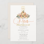 花びらプロセッコパンプキンフラワーズ秋ブライダルシャワー 招待状 (正面/裏面)